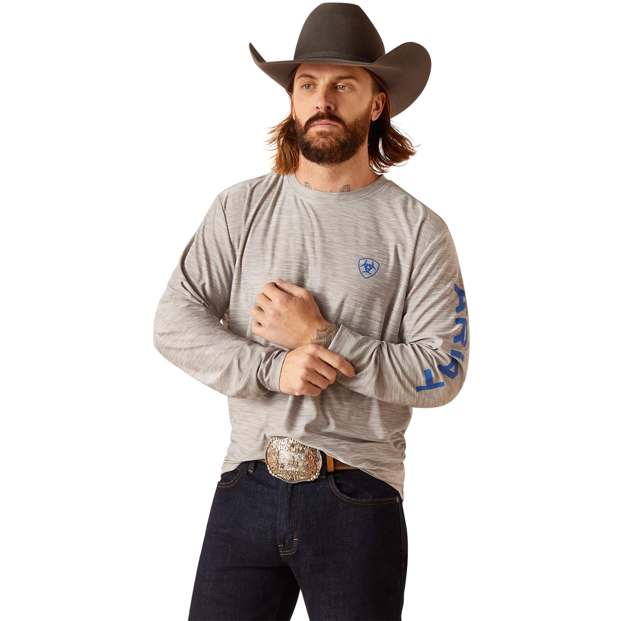 ARIAT Men's Charger Logo Cotton T-Shirt - Comfortable Casual Tee for Work, Outdoor & Everyday Wear
