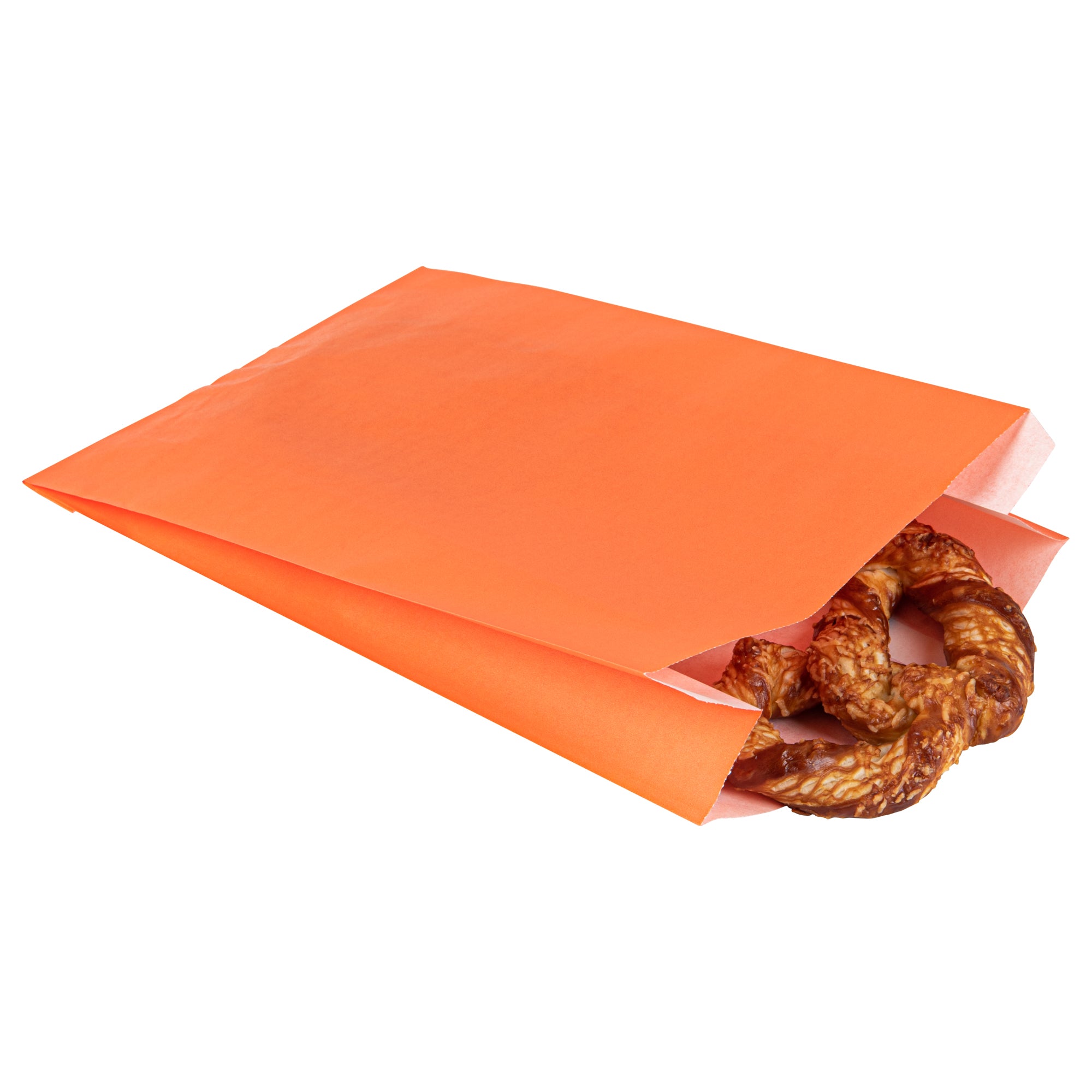 Eco-Friendly Orange Paper French Fry & Snack Bags - 7x3x11 Inches, 100 Count Box - Perfect for Fast Food, Parties, and Takeout