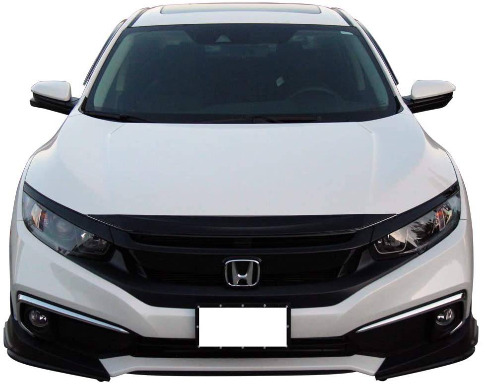 2019-2021 Honda Civic Front Bumper Lip Spoiler - Modulo Style Unpainted Black ABS Plastic - Enhance Sporty Look & Aerodynamics for Street Racing & Car Shows