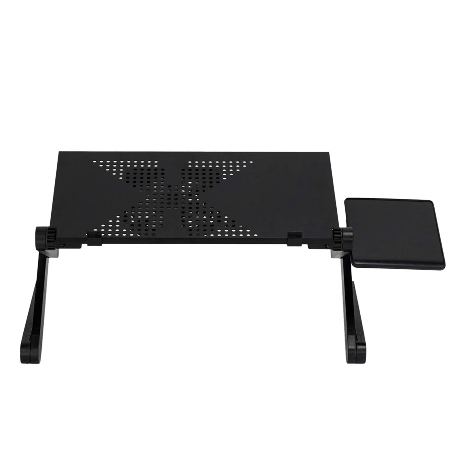 360-Degree Rotating Adjustable Laptop Stand with Cooling Fan & Mouse Pad - Foldable Portable Lap Desk for Bed, Sofa, Couch & Floor Use - Ergonomic Black Laptop Tray for Work, Study & Gaming