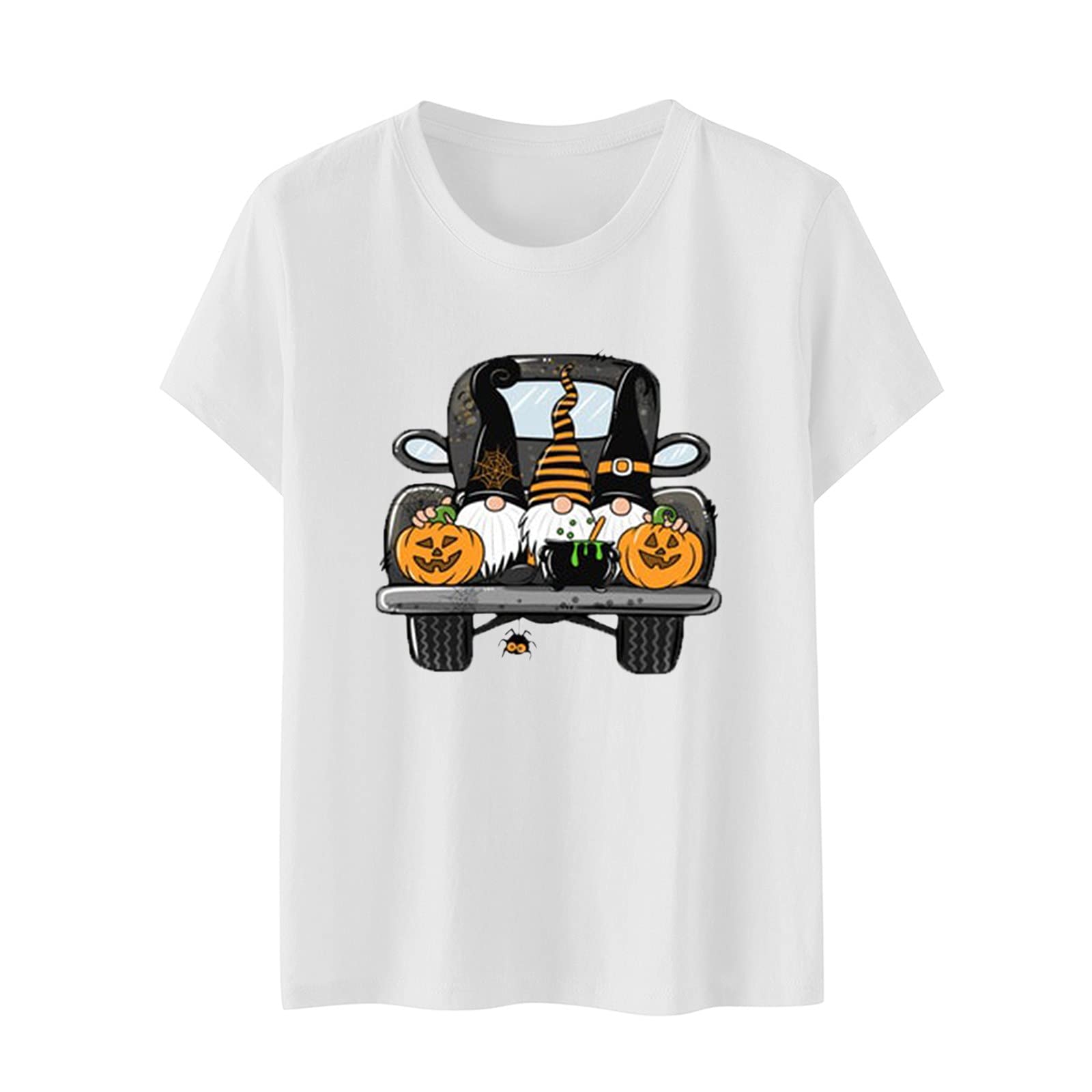 Vintage Halloween Witch Graphic Tee for Women - Casual Short Sleeve O-Neck Blouse in Black | Perfect for Halloween Costumes, Themed Parties & Everyday Wear