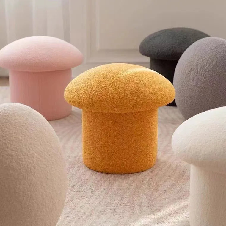 Mushroom Shaped Makeup Stool - Adjustable Height Vanity Stool with Soft Cushion for Dressing Room, Bedroom & Beauty Salon - Elegant Home Decor & Comfortable Seating