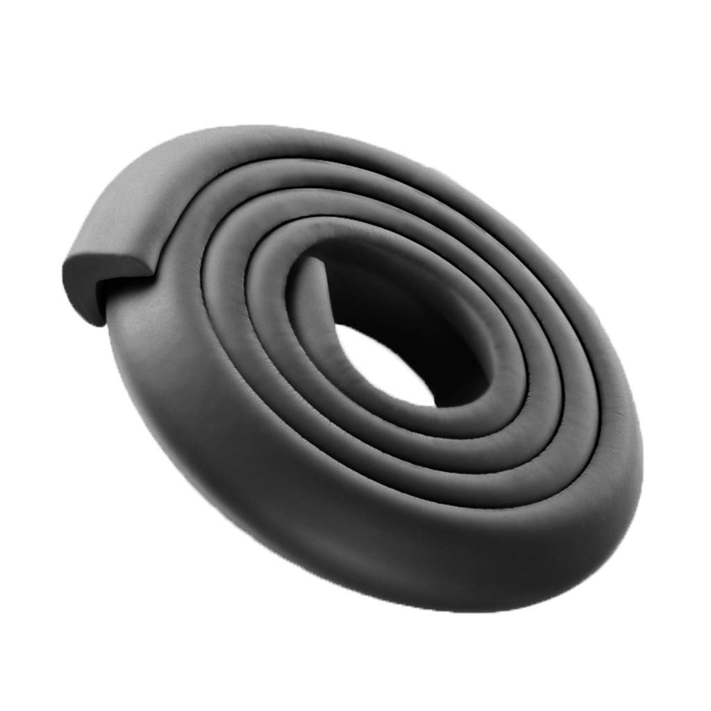 Heavy Duty L-Shaped Edge Protector 5M x 2 + 10 Corner Guards - Furniture Edge Guard with Strong Double-Sided Tape - 10 Color Options (Black) - Perfect for Table Corners, Cabinet Edges & Baby Proofing