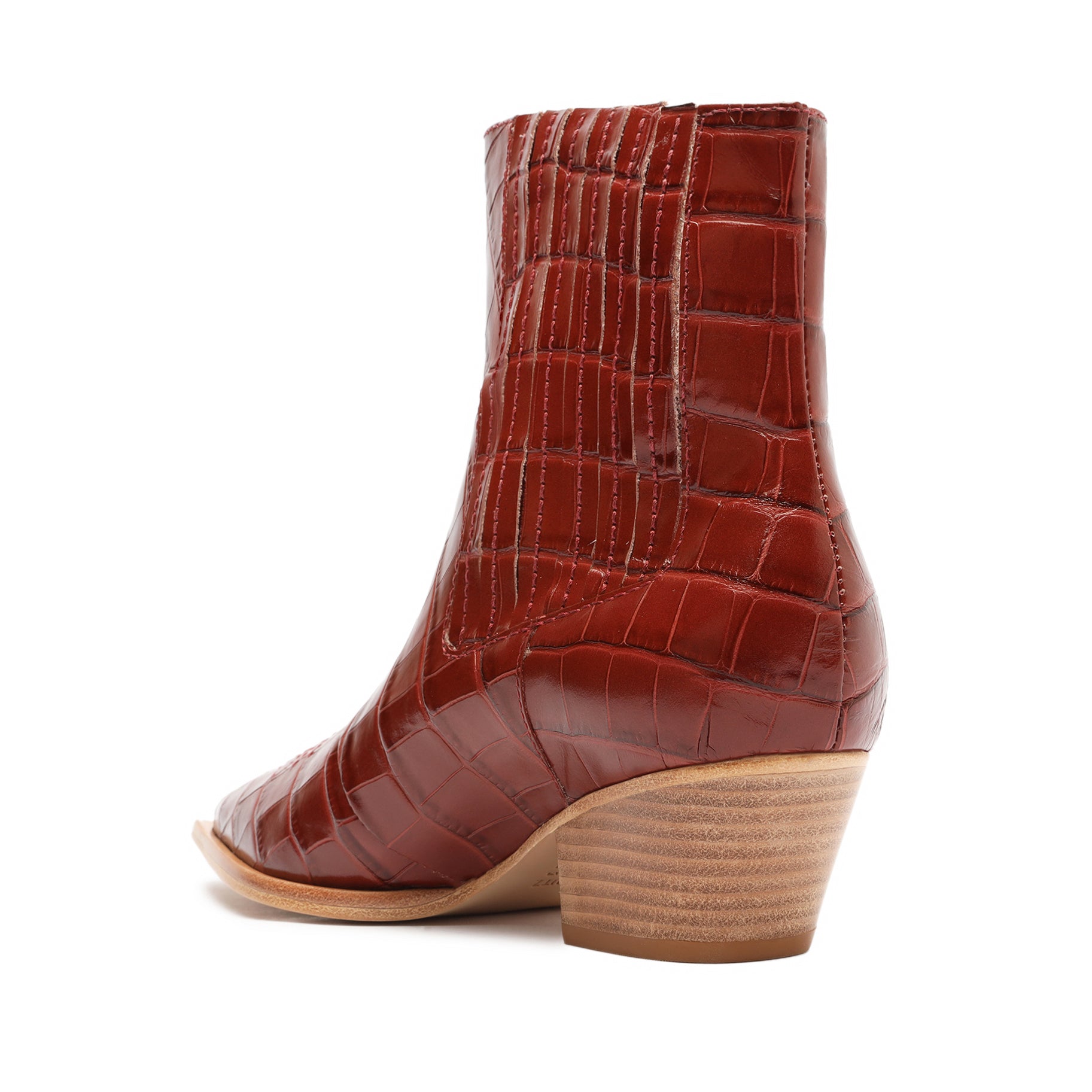 Briani Crocodile Embossed Leather Bootie - Women's Stylish Ankle Boots for Fall & Winter Fashion | Perfect for Office, Party & Night Out