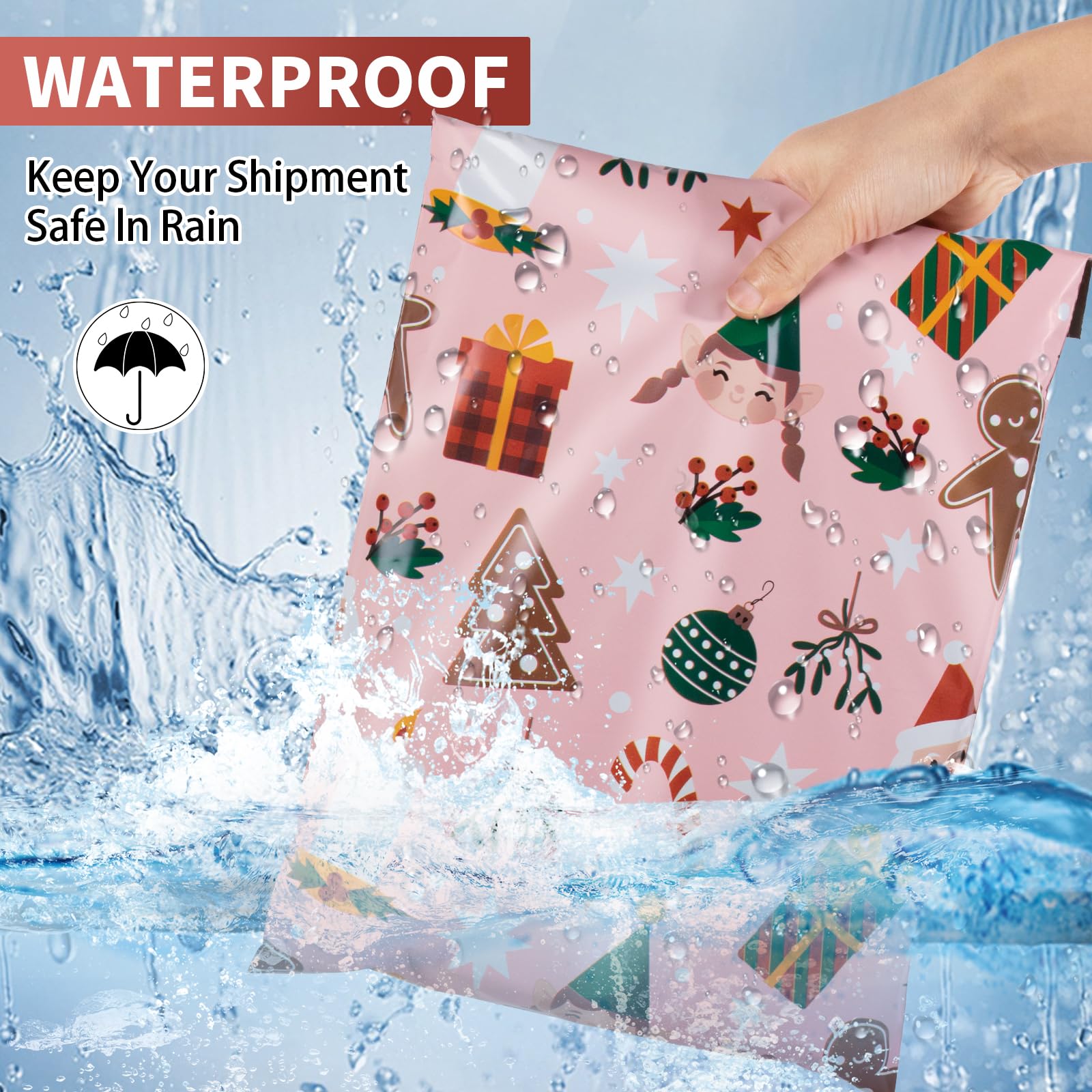 100 Pack 6x9 Christmas Poly Mailers - Holiday Shipping Bags for Ecommerce, Gift Packaging & Mailing | Festive Seasonal Mailing Solutions for Small Businesses & Online Stores