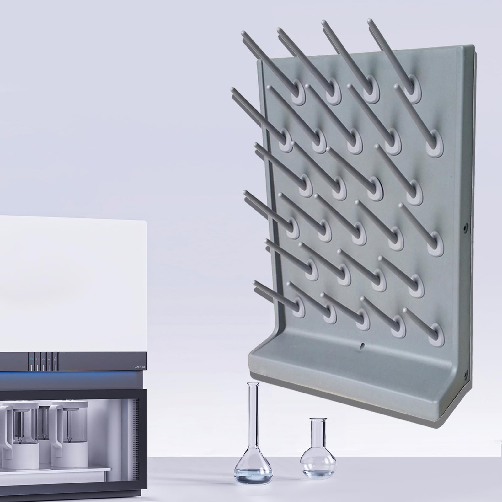 2 Pack Lab Drying Rack - 27 Pegs Wall Mount & Desktop PP Plastic Drying Rack for Laboratory Glassware, Bottles, and Lab Utensils | Perfect for School Labs, Chemistry Classrooms, and Home Science Experiments