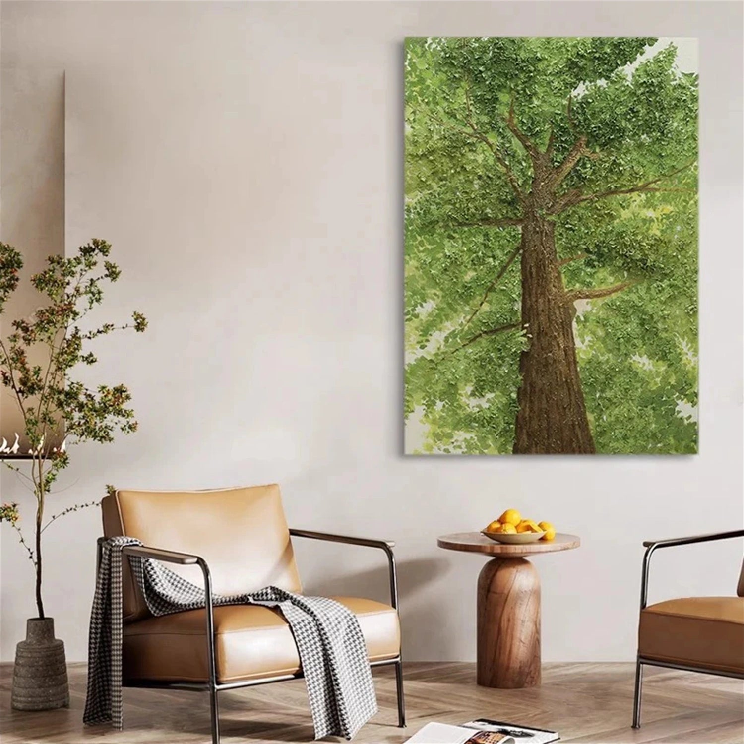 Beautiful Flower and Tree Painting #FT133 - Handmade Canvas Art for Home Decor, Living Room, Bedroom & Office Wall