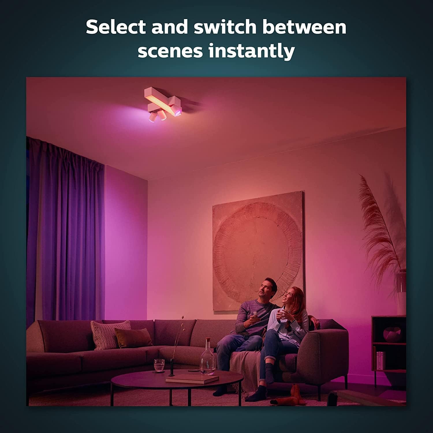 Philips Hue Smart Wireless Dimmer Switch V2 - No Installation Required | Works Exclusively with Philips Hue Lights | Perfect for Indoor Home Lighting in Living Room & Bedroom | Smart Home Lighting Control