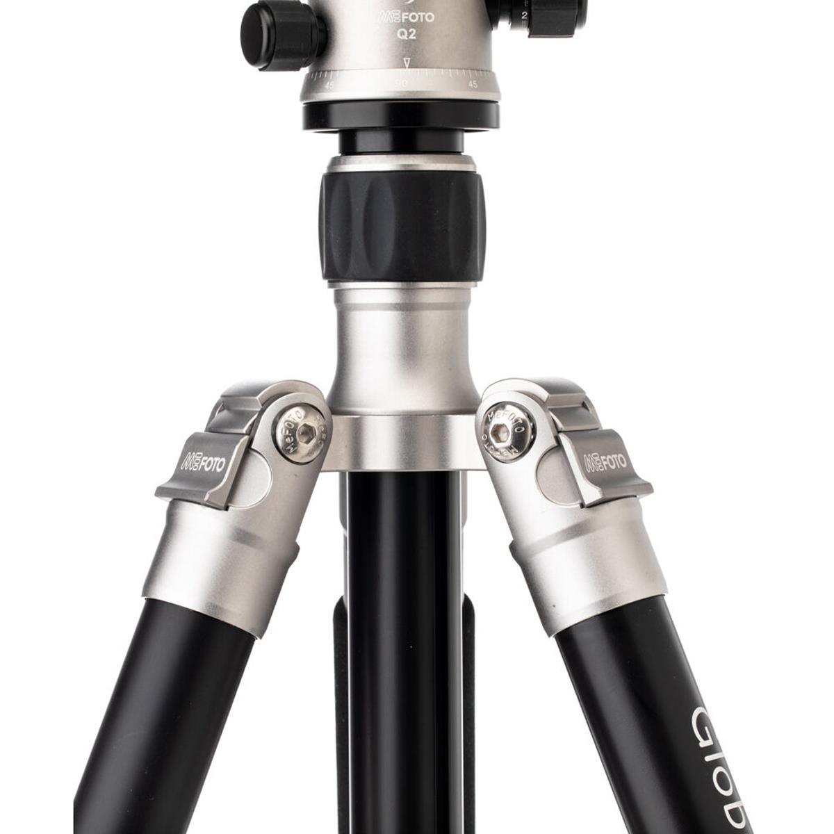 Benro MeFoto GlobeTrotter Aluminum Travel Tripod Kit (Titanium) - Lightweight Compact Camera Tripod for Travel Photography, Vlogging & Outdoor Adventures