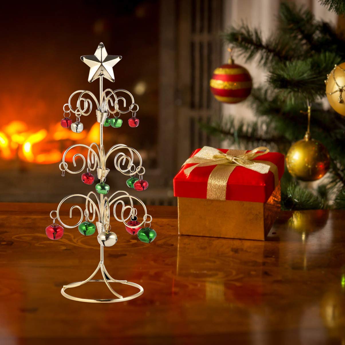 BESPORTBLE 1pc Wrought Iron Christmas Tree - Elegant Office & Hotel Decor, Miniature Xmas Tree for Desk, Workstation & Holiday Display - Perfect for Home, Office, Hotel & Gift Giving