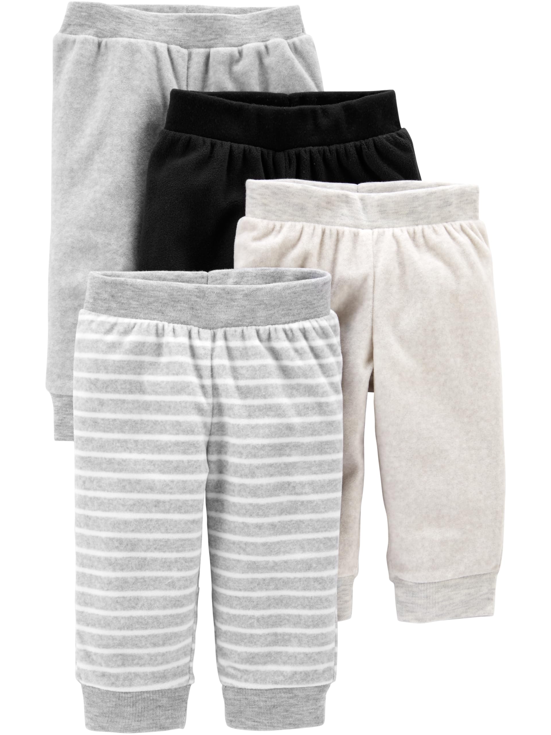 Simple Joys by Carter's Unisex Baby 4-Pack Fleece Pants - Soft & Warm Winter Pajama Bottoms for Infants & Toddlers (Playtime, Sleepwear & Loungewear)