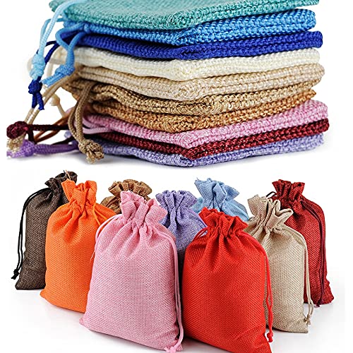 Premium 10-Pack Natural Jute Drawstring Bags - Eco-Friendly Burlap Storage & Gift Bags for Jewelry, DIY Crafts, Weddings, Parties | Perfect for Christmas, Halloween, Birthdays, Graduations & Home Organization