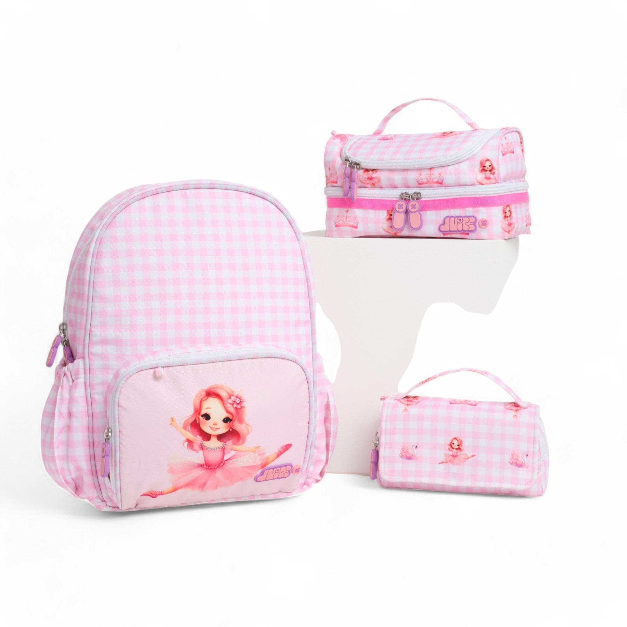 Ballerina Medium Backpack Complete Set - Stylish & Functional School Backpack for Women & Teens - Perfect for College, Work, Travel & Everyday Use