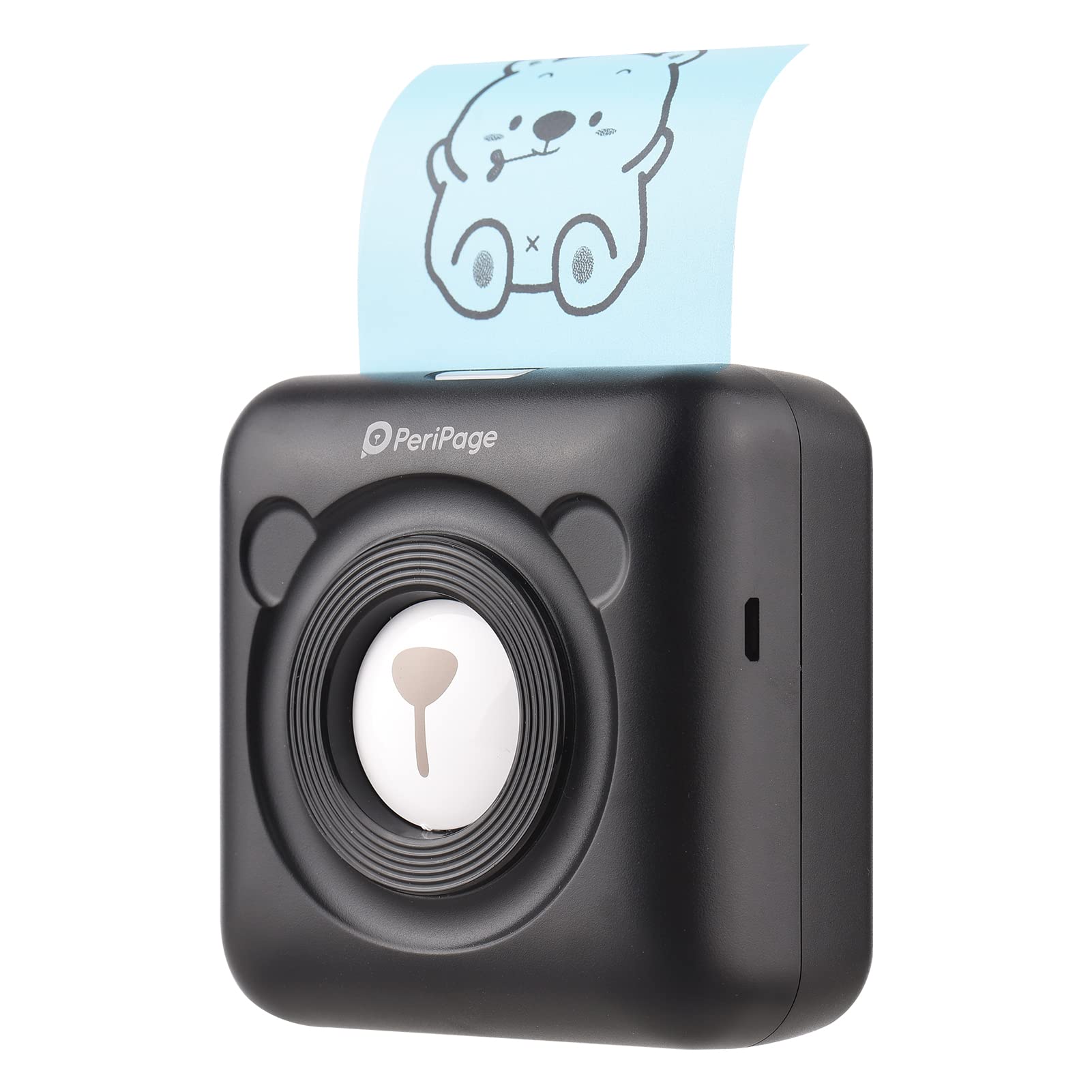 Bisofice PeriPage Mini Bluetooth Thermal Printer - Portable Wireless Sticker Printer for Smartphone, Compatible with iOS & Android - Print Receipts, Notes, Photos & Labels (Black) - Perfect for Home, Office & Travel Use