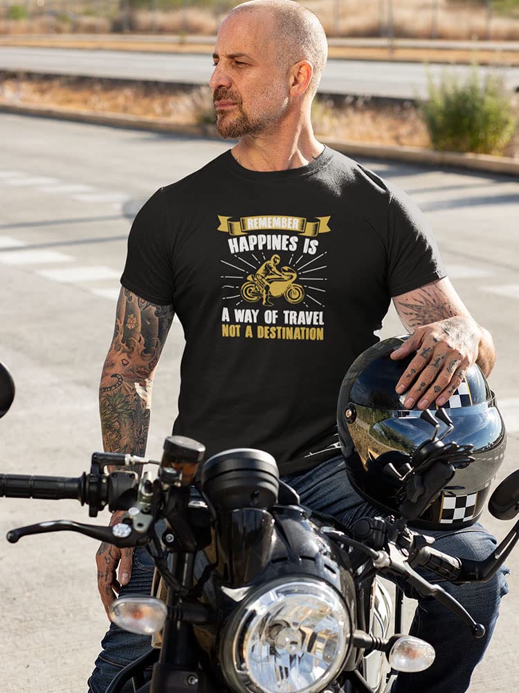 Men's Happiness Is A Way Of Travel T-Shirt - Comfortable Casual Tee for Travel Enthusiasts & Adventure Seekers