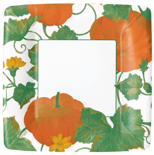 Heirloom Pumpkins Paper Plates - Elegant Salad & Dessert Plates for Fall Parties, Thanksgiving, and Halloween Decorations