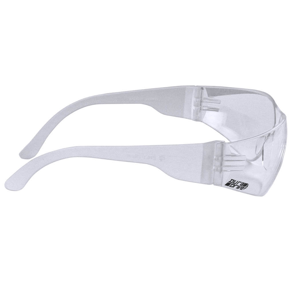 DuraDrive Clear Lens Economy Frameless Safety Glasses - ANSI Z87.1 Certified for Eye Protection | Ideal for Construction, Woodworking & DIY Projects