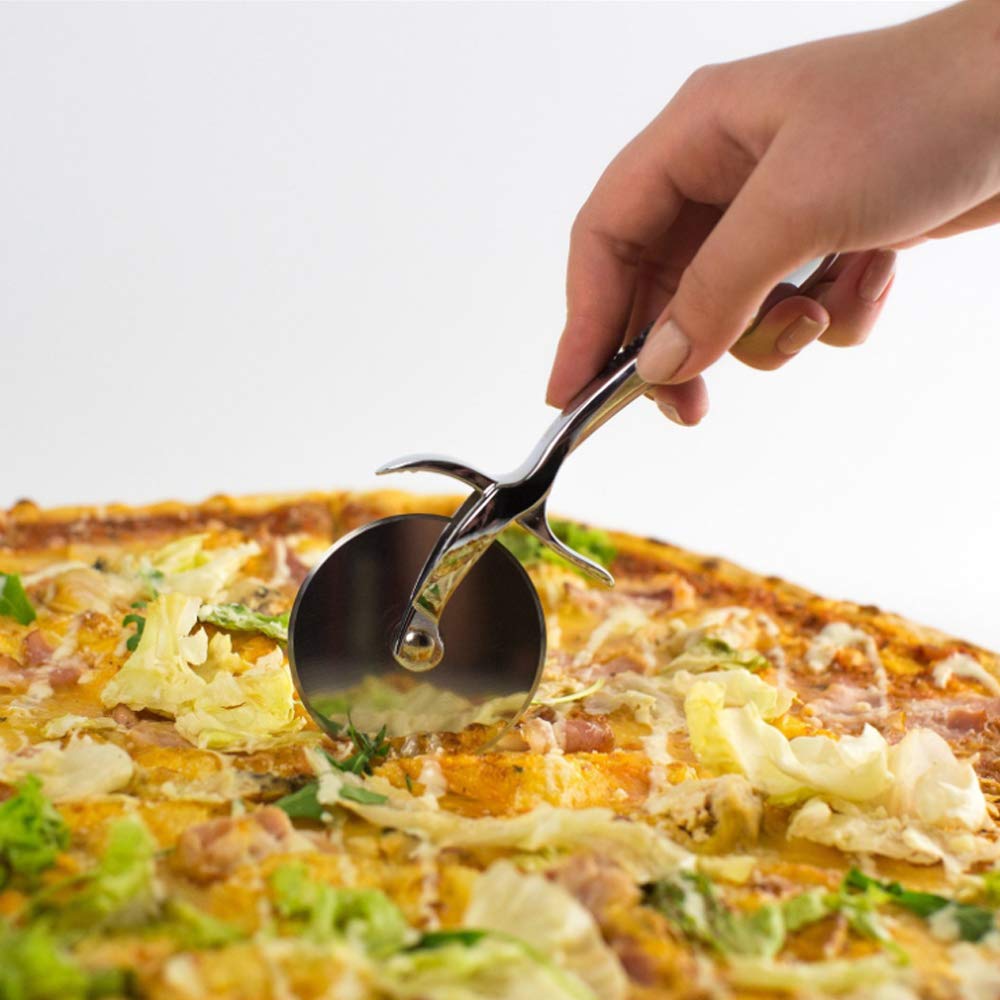 Professional Stainless Steel Pizza Cutter Wheel with Non-Slip Handle - Sharp Blade for Cutting Pizza, Pie Crust & Pastry Dough | Easy to Clean | Perfect for Home Kitchens, Pizzerias & Parties