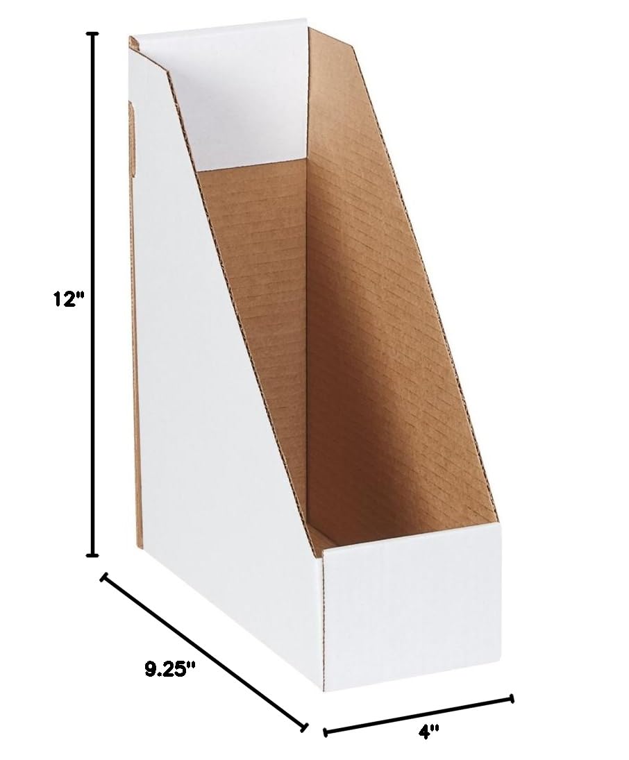Aviditi 50-Pack White Corrugated Magazine File Boxes - 9.25
