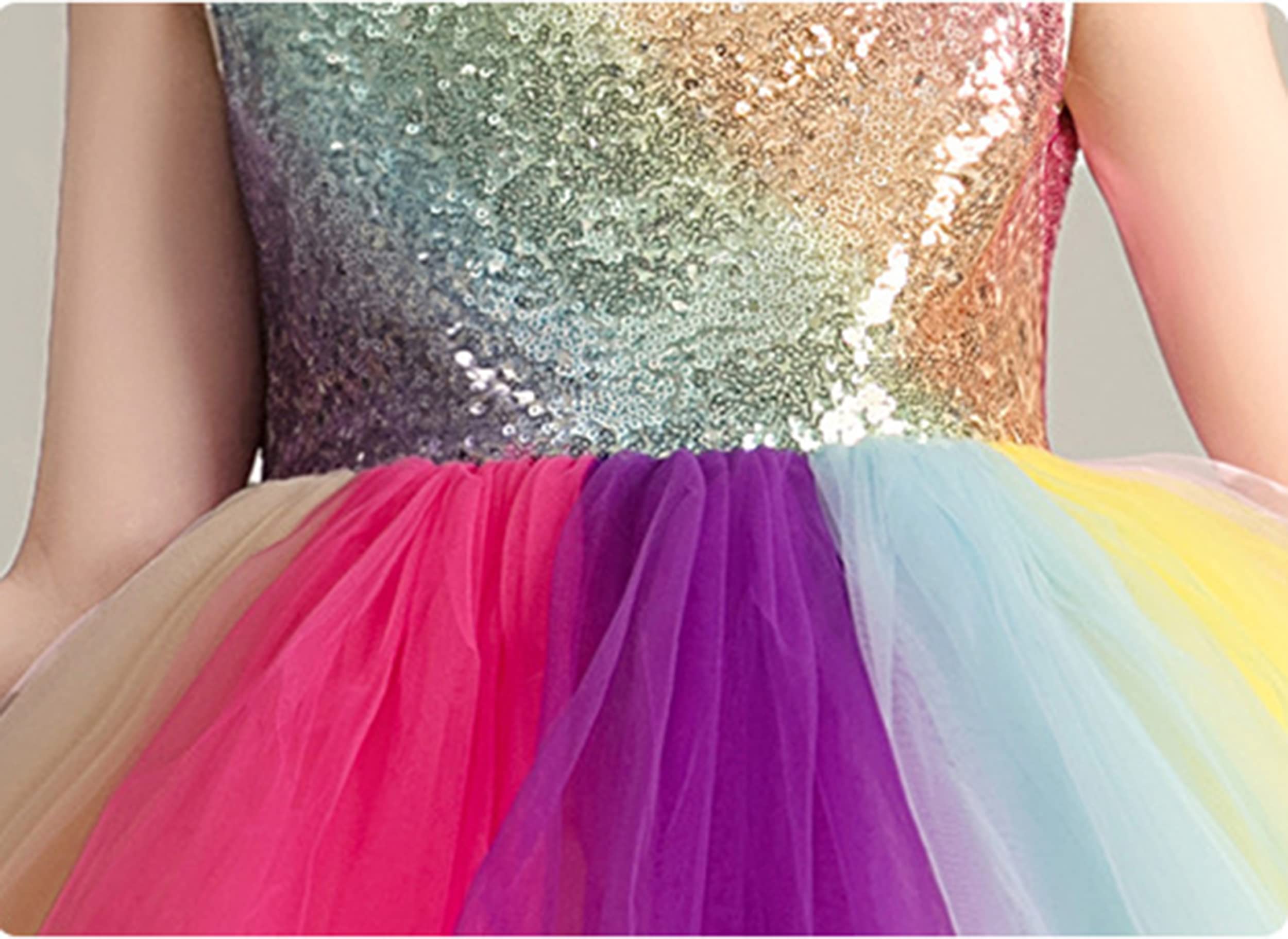 Sparkly Sequins Party Dress for Toddler & Little/Big Girls - Elegant Birthday & Dance Outfit for Special Occasions, Pageants, Performances & Holiday Celebrations