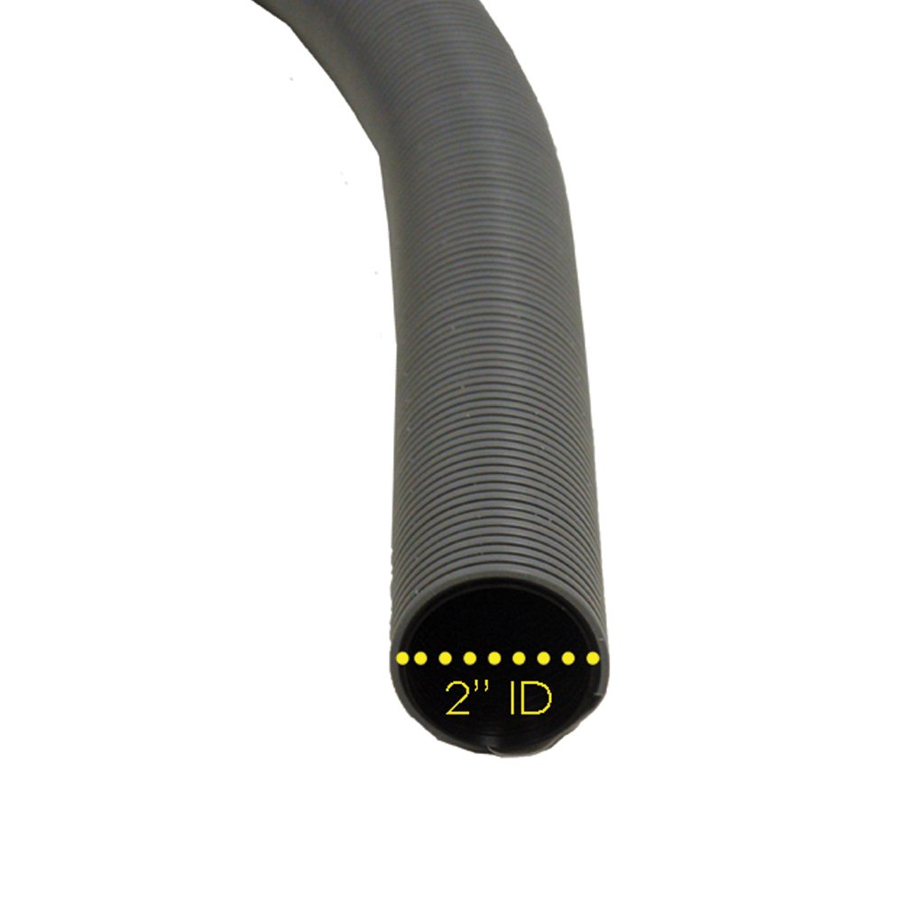 Rubber-Cal PE Flex Commercial Flexible Duct Hose - 2 Inch ID x 50 Feet Length - Gray (Fully Stretched) - HVAC, Industrial Ventilation & Exhaust System Applications