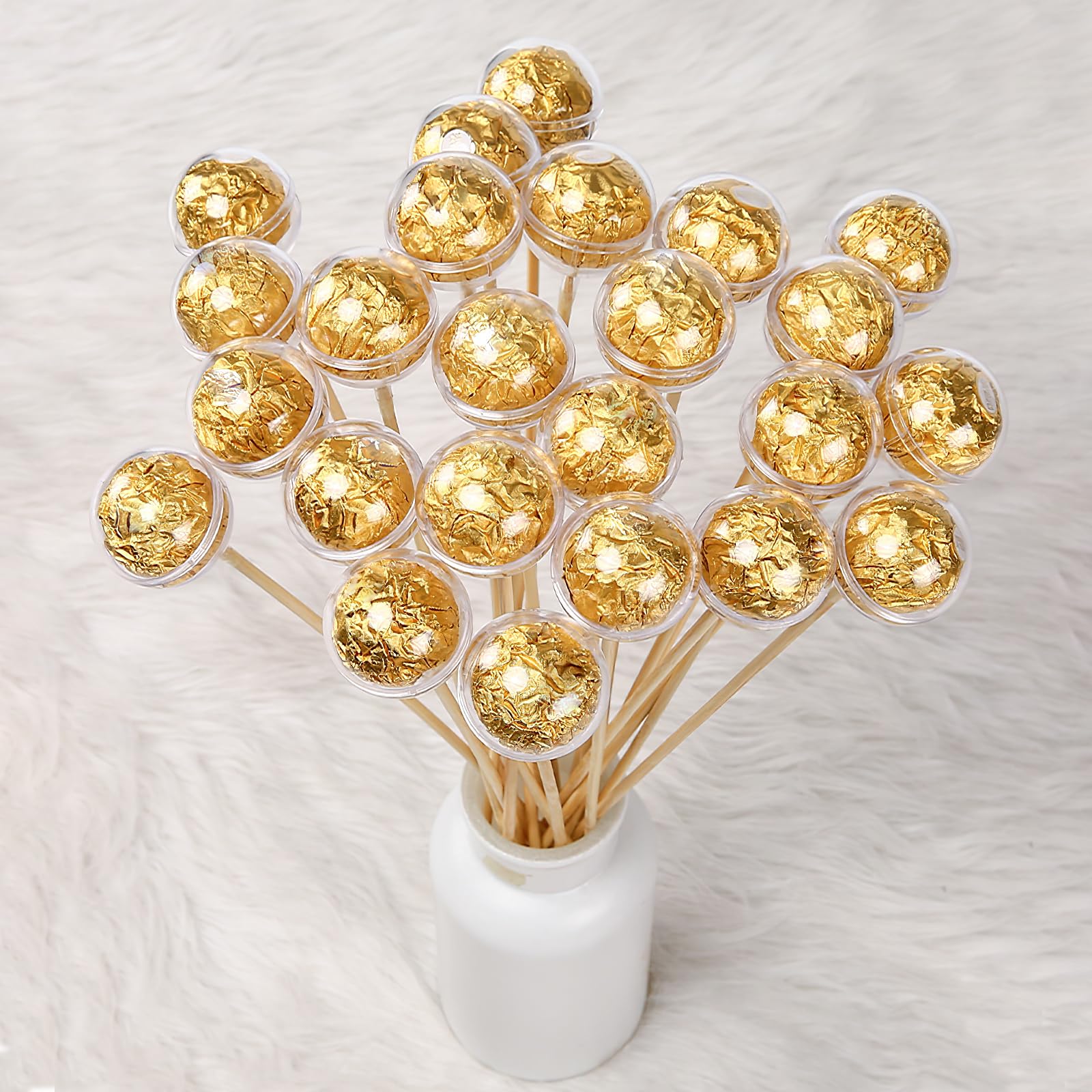 100pcs Clear Acrylic Chocolate Holder Balls - Round Candy Bouquet Box Supports for Wedding, Party & Flower Packaging Decor - Perfect for DIY Gift Arrangements and Dessert Displays