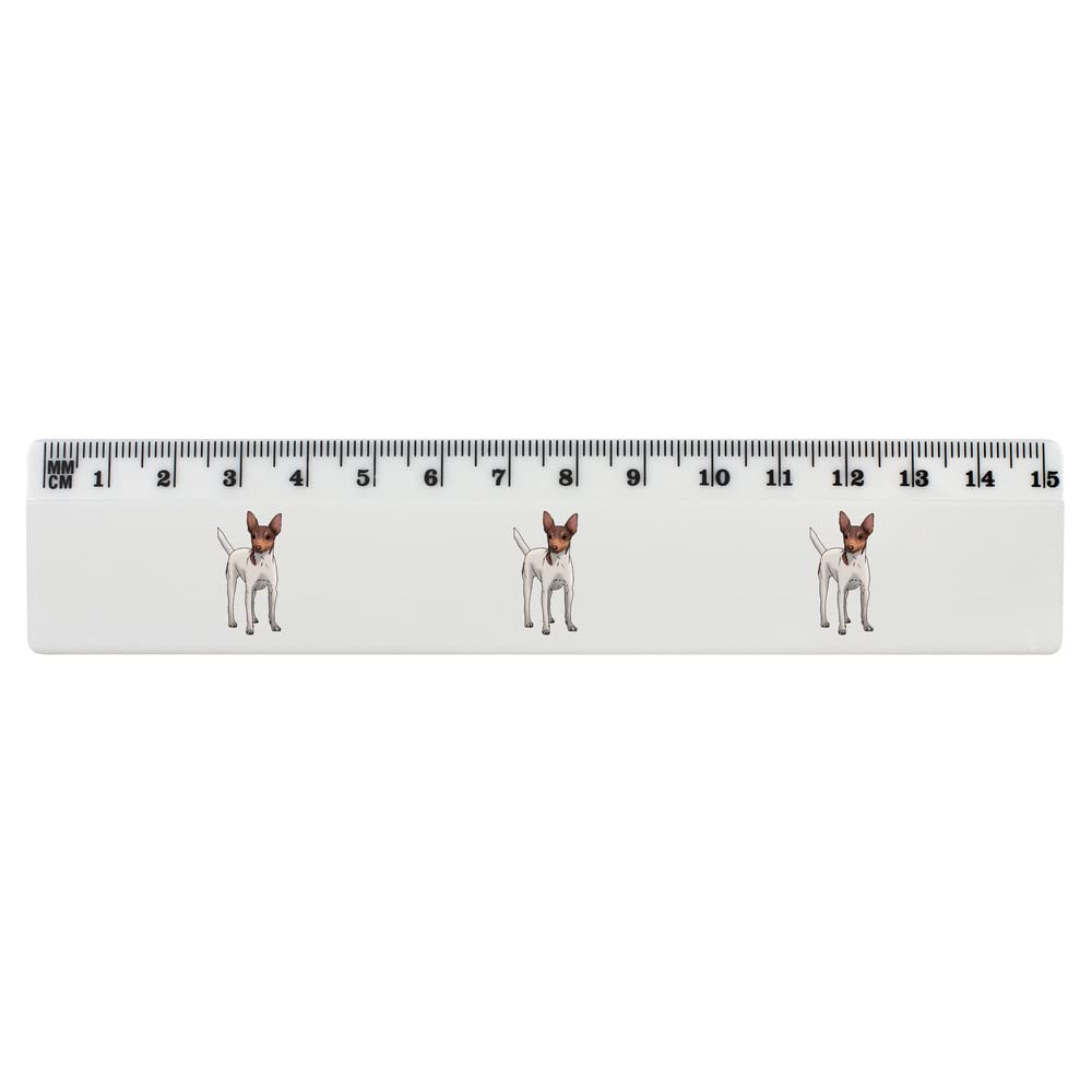 Azeeda Russian Toy Terrier 15cm (6 Inch) White Plastic Ruler - School Supplies, Office Measuring Tool, Craft Projects (RL00066793)