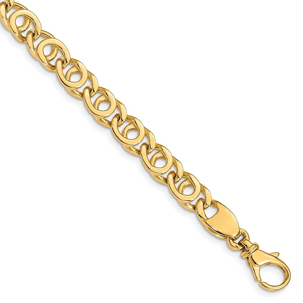 14K Yellow Gold Link Chain Anklet with Secure Lobster Clasp - 9 Inch Adjustable Ankle Bracelet for Men & Women - Perfect for Beach, Parties & Everyday Wear