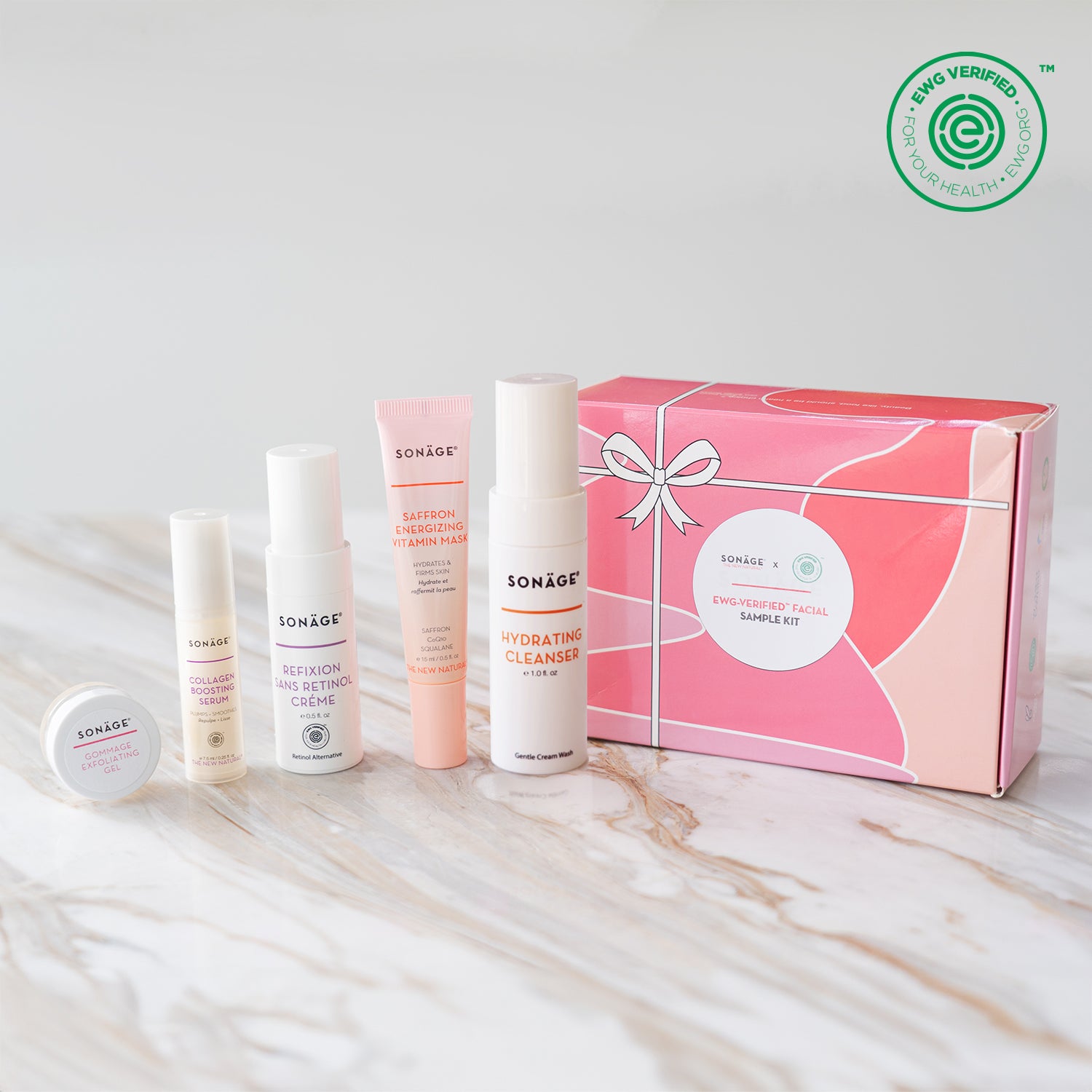 Sonage X EWG Verified™ Facial Cleanser & Moisturizer Set - Organic Skincare for Sensitive Skin | Daily Face Wash & Hydration Routine | Perfect for Morning & Night Use