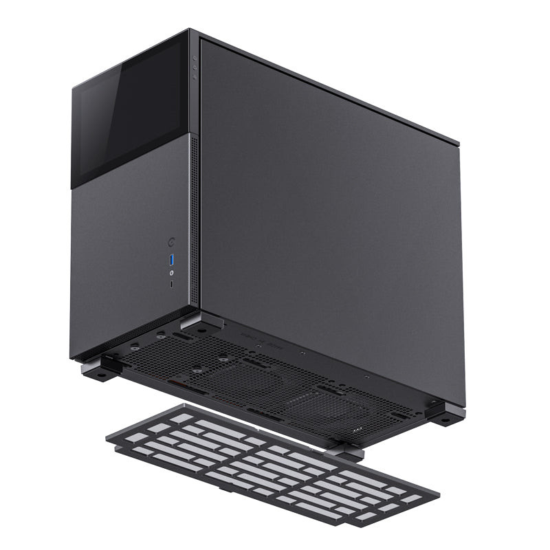 Jonsbo D31 STD SC M ATX PC Case with Type-C Port & LCD Screen - Black (No Fan Included) | Compact Gaming & Workstation Builds, Home Office & Streaming Setups