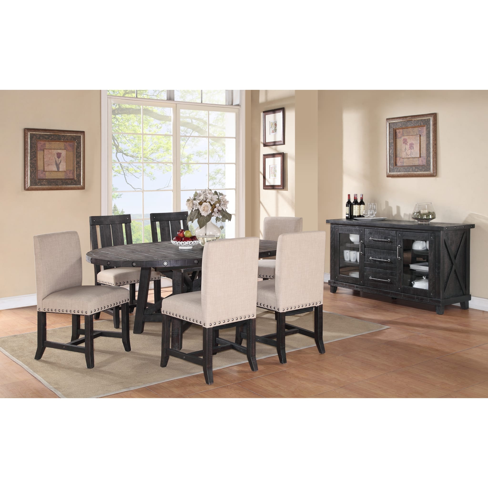 Yosemite Solid Wood Round Extension Dining Table - Perfect for Family Gatherings, Dinner Parties, and Small Space Living
