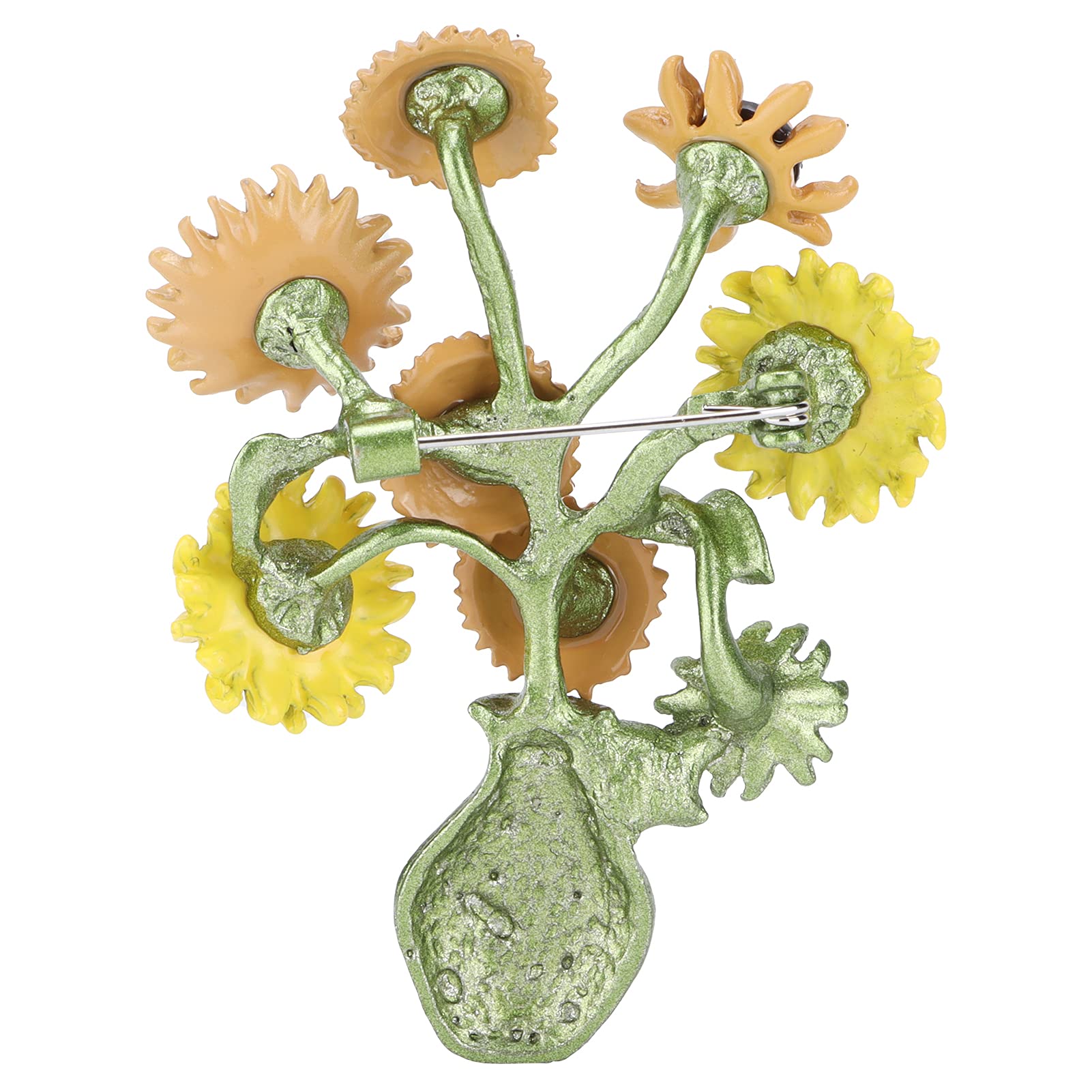 Cosiki Sunflower Brooch Pin - Elegant Alloy Flower Accessory for Women, Business & Casual Wear | Perfect for Jackets, Hats, Bags & Gift Giving