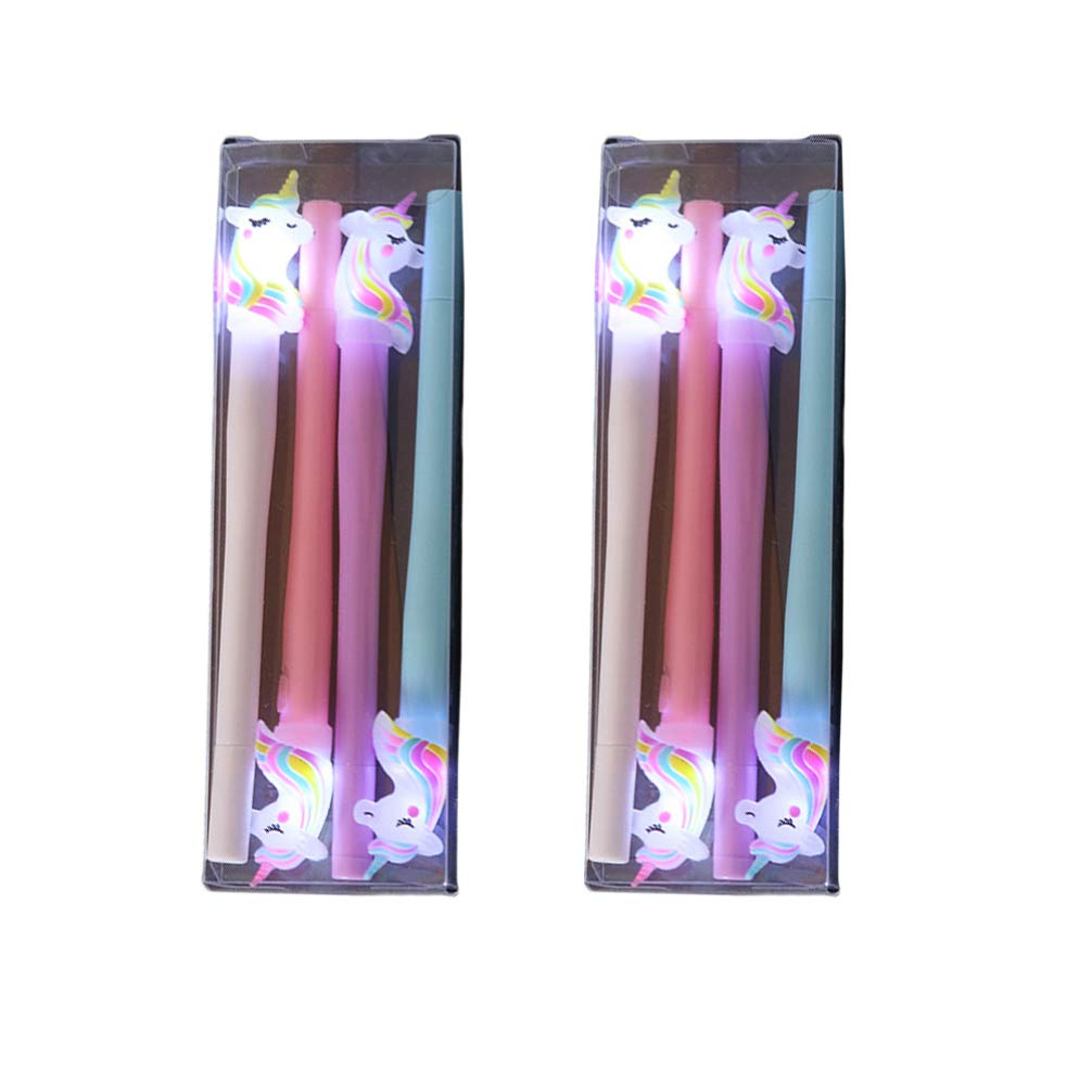 Toyvian 8pcs Glow in The Dark Pens - Luminous Writing Pens with Fun Unicorn Design, Perfect for Kids Party Favors, School Supplies & Nighttime Writing (Glow Pens for Journals, Notes & Creative Play)