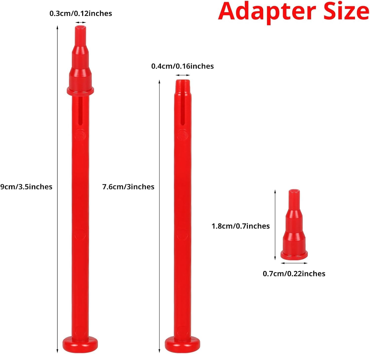 Semlos Butane Tank Adapter - 3 Pack Butane Nozzle Tips for Lighter & Torch Refill | Universal Gas Refill Adapter for All Nozzle Gas Tanks | Perfect for Kitchen Torches, Cigarette Lighters & Camping Stoves (Red)
