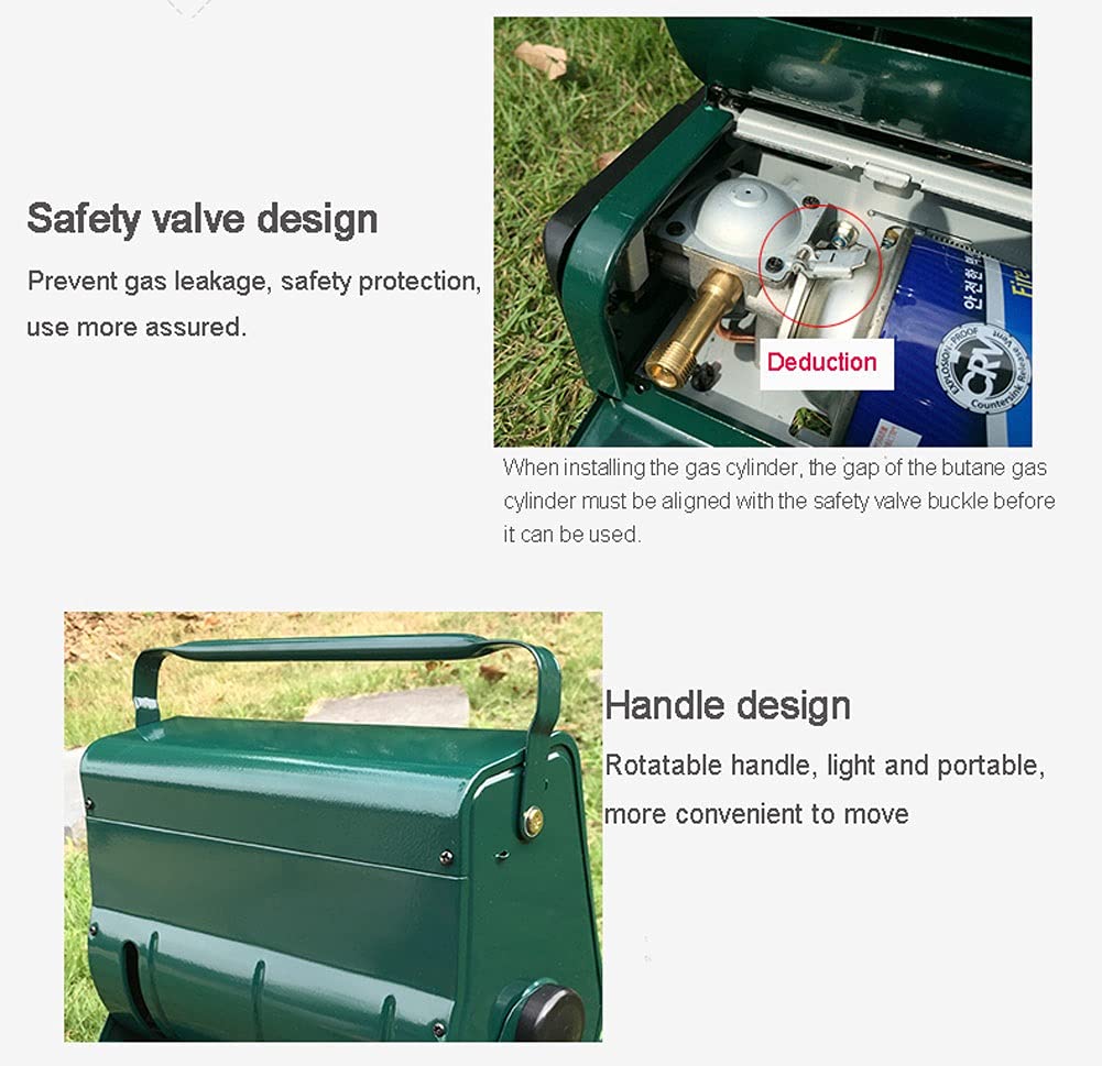 Portable 2-in-1 Butane Gas Heater & Stove - 1.3kW Compact Outdoor Heater for Camping, Tents, Caravans, Fishing - Stainless Steel Space Heater with Water Boiling Function | Perfect for Winter Adventures, Emergency Heating & Outdoor Cooking