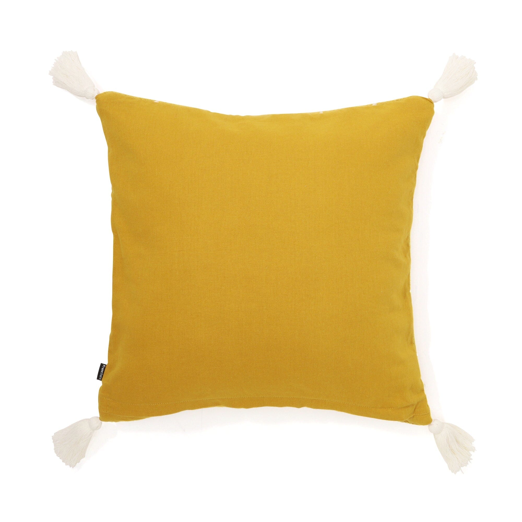 Yellow 18x18 Inch Tassel Cushion Cover - Soft Bohemian Decorative Pillow Case for Living Room, Bedroom, Sofa, and Home Decor