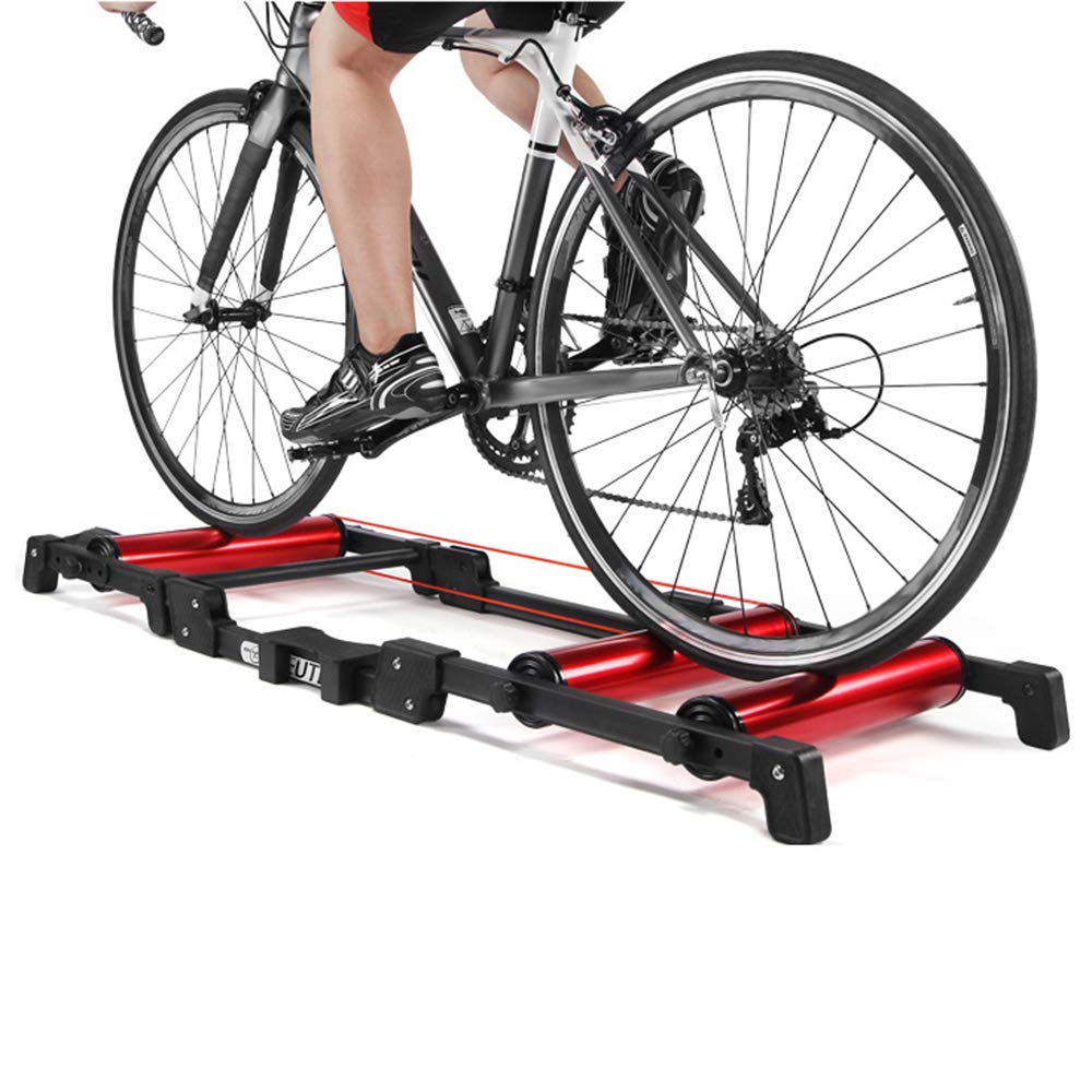 Lixada Foldable Indoor Bike Trainer Stand - Stationary Cycling Roller for MTB & Road Bikes - Home Exercise Equipment for Cardio & Endurance Training | Perfect for Indoor Cycling Workouts & Winter Training