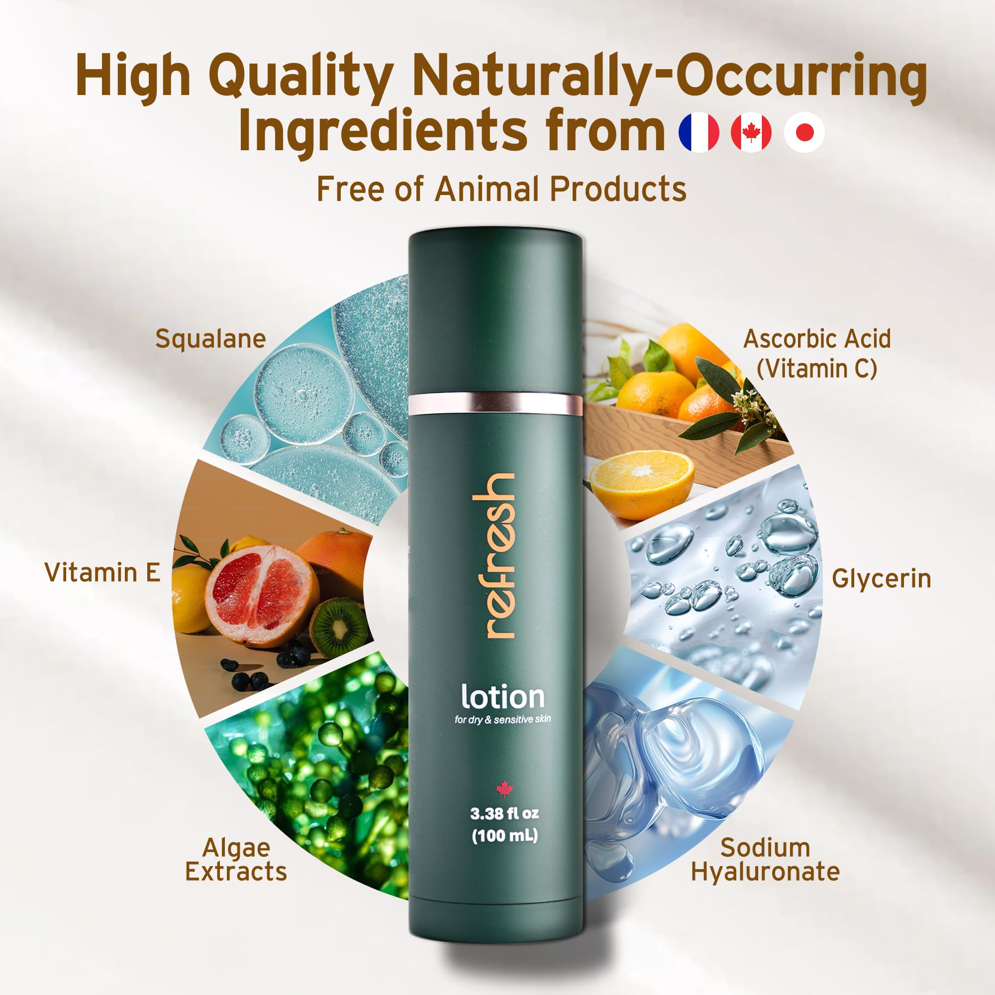 **Premium Facial & Body Skincare Lotion 3.38 Fl Oz – Deep Hydrating Serum with Squalane for Dry & Sensitive Skin | Oil-Free, Non-Irritating, Cosmetic Grade Moisturizer | Refillable | Perfect for Daily Hydration & Nighttime Skincare Routine**