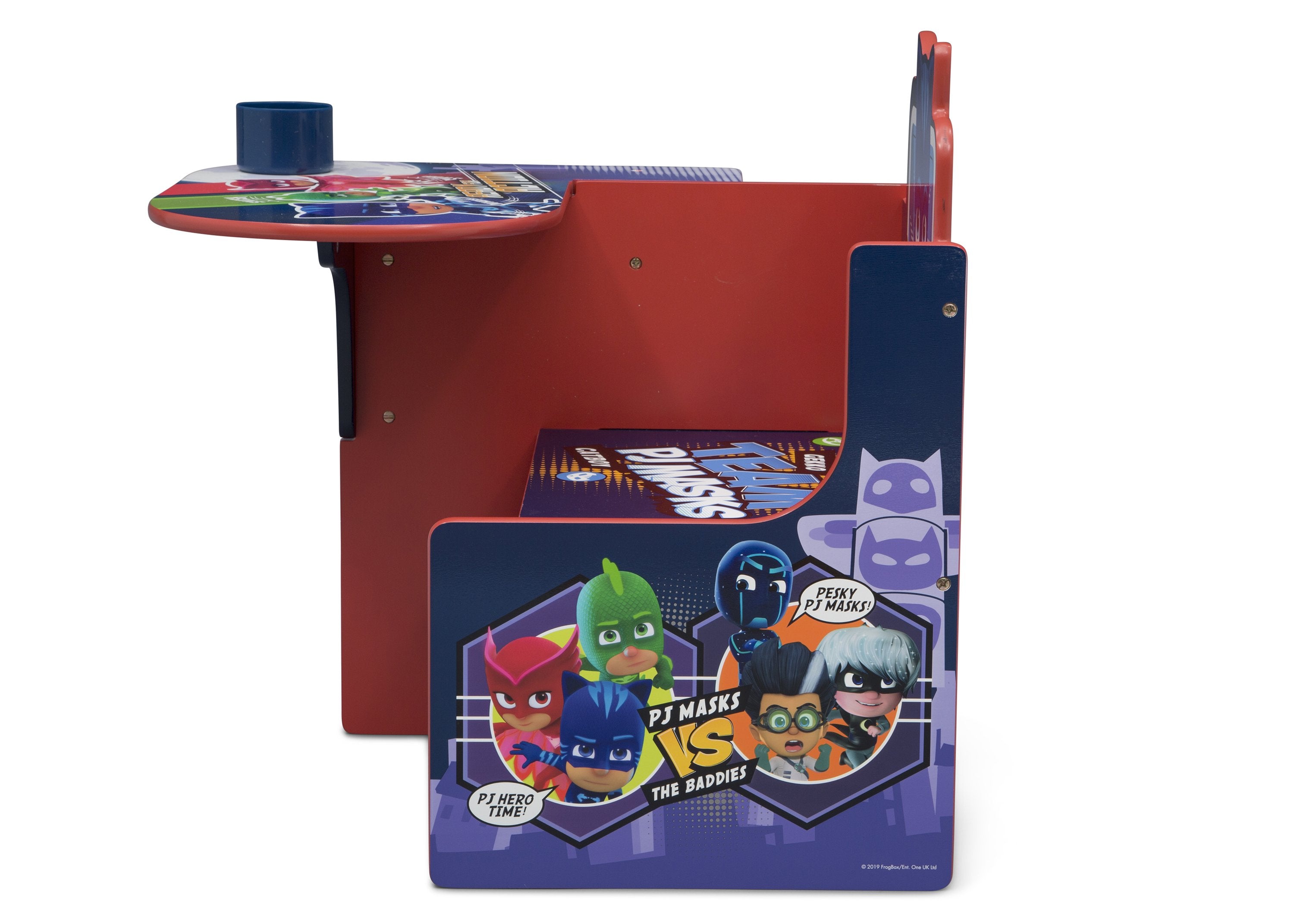 PJ Masks Kids Chair with Storage Bin - Study Desk for Children's Room - Perfect for Homework, Drawing & Playtime