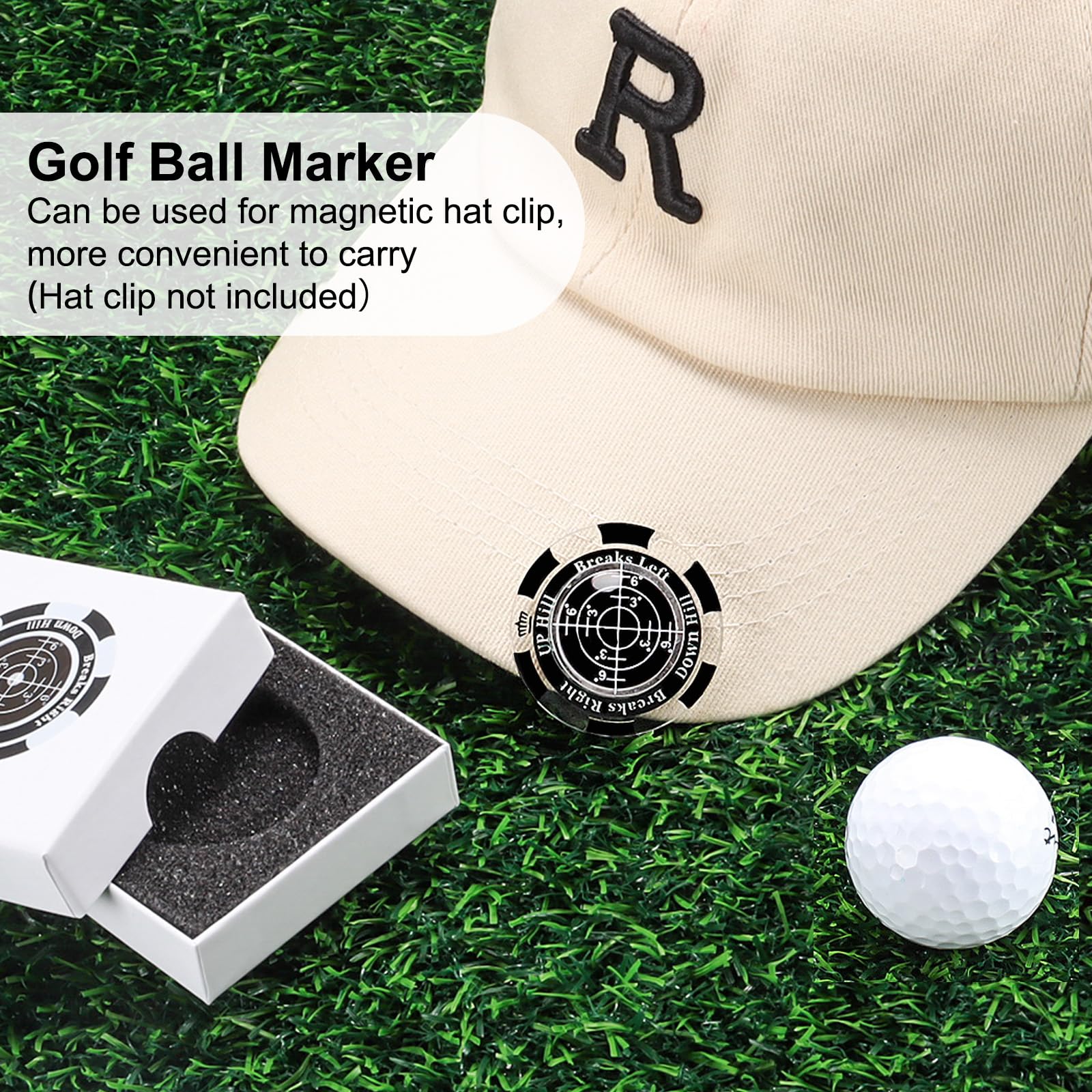 High Precision Golf Green Reader & Ball Marker - Poker Chip Style Bubble Level for Accurate Putting | Golf Accessories for Men | Perfect for Practice & Tournament Play