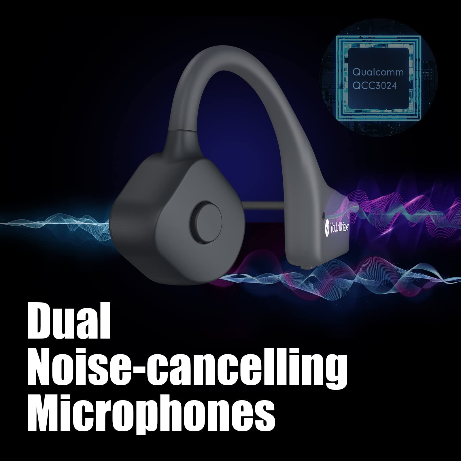 Bone Conduction Headphones Wireless Bluetooth 5.2 - Open Ear IP67 Waterproof Sport Headphones with Noise Cancelling Mic - Lightweight Comfortable for Running, Hiking, Cycling, Workouts & Outdoor Activities