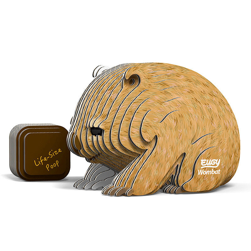 Eugy 3D Cardboard Model Kit - Build Your Own Wombat | DIY Animal Puzzle for Kids & Adults | Perfect for Home Decor, STEM Learning & Creative Gifts