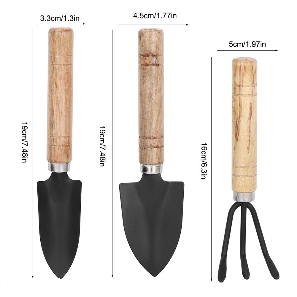 3pcs Mini Gardening Tools Set - Hand Shovel, Transplant Shovel & Cultivator Rake for Indoor/Outdoor Plants - Perfect for Flowers, Succulents & Small Space Gardening | Durable Stainless Steel Garden Tool Kit for Home Gardeners & Plant Lovers