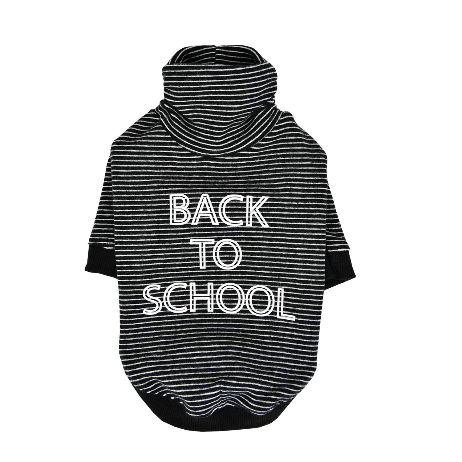 Puppia Back to School Dog Shirt - Black, Medium Size - Comfortable Pet Clothes for School Season & Daily Walks