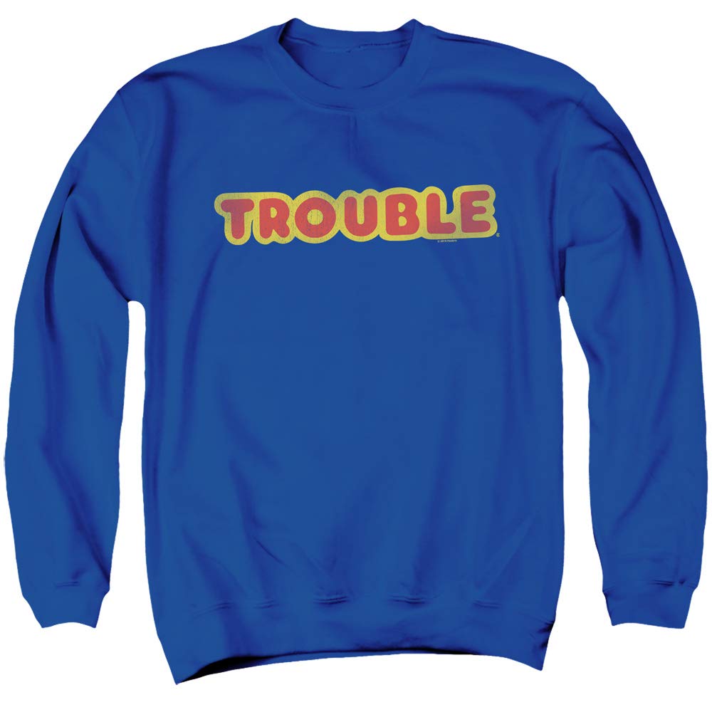 Trouble Logo Unisex Crewneck Sweatshirt for Men & Women | Casual Streetwear Pullover | Perfect for Everyday Wear, Lounge & Outings