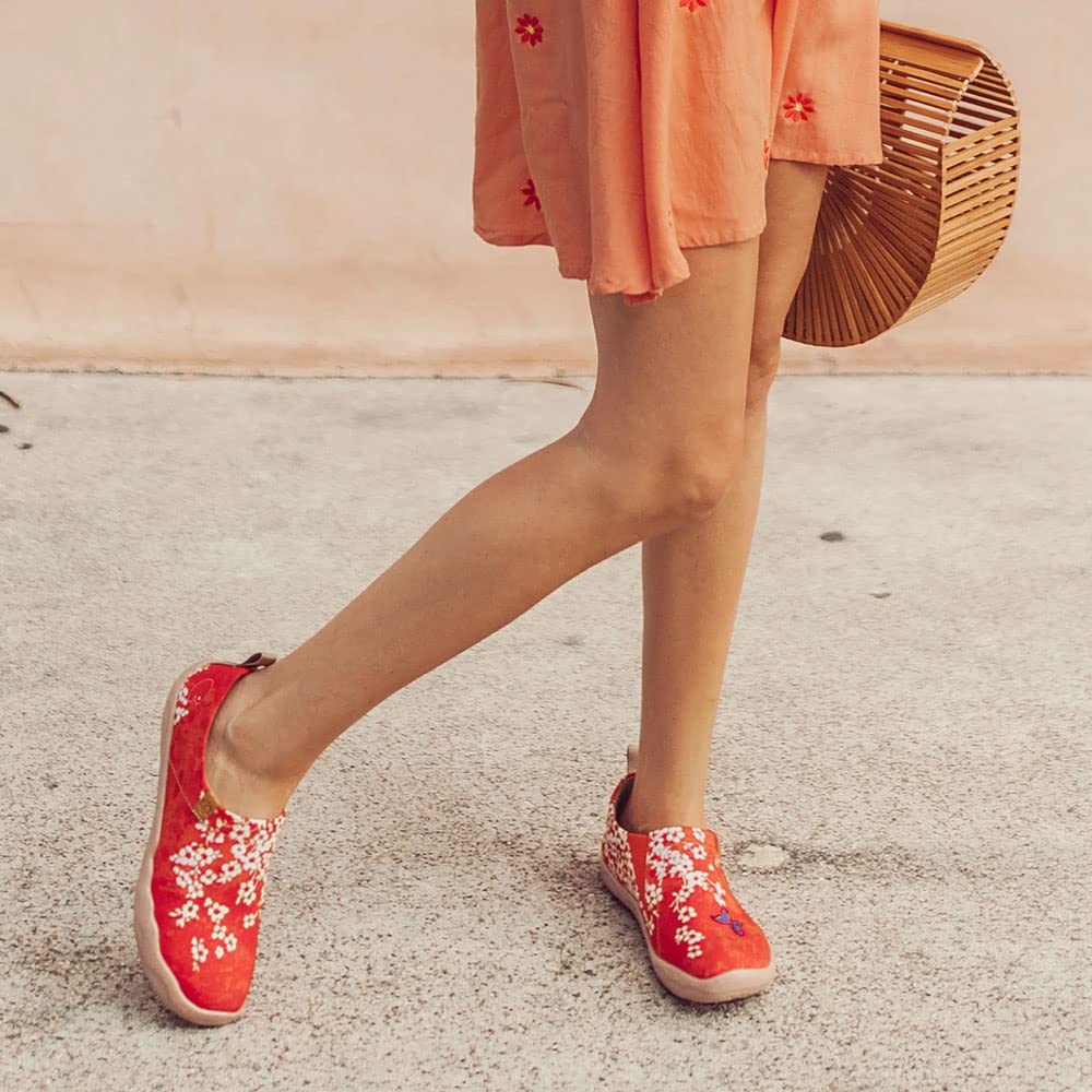 UIN Women's Slip-On Loafers - Lightweight, Breathable & Comfortable Travel Shoes for Walking, Work & Casual Outfits | Art-Inspired Design for Everyday Wear