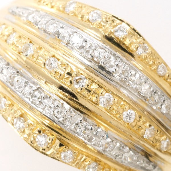 18K Yellow Gold & White Gold Diamond Ring for Women - Elegant Wedding, Engagement, Anniversary Gift - Perfect for Proposals, Bridal Jewelry & Special Occasions