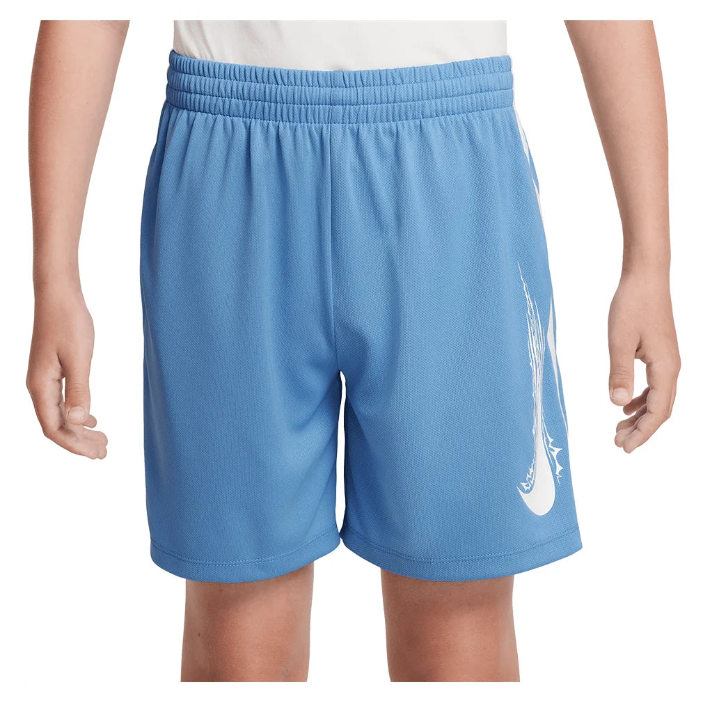 Boys' Dri-FIT Multi-Woven Training Shorts - Blue & White | Moisture-Wicking Athletic Shorts for Running, Basketball & Gym Workouts