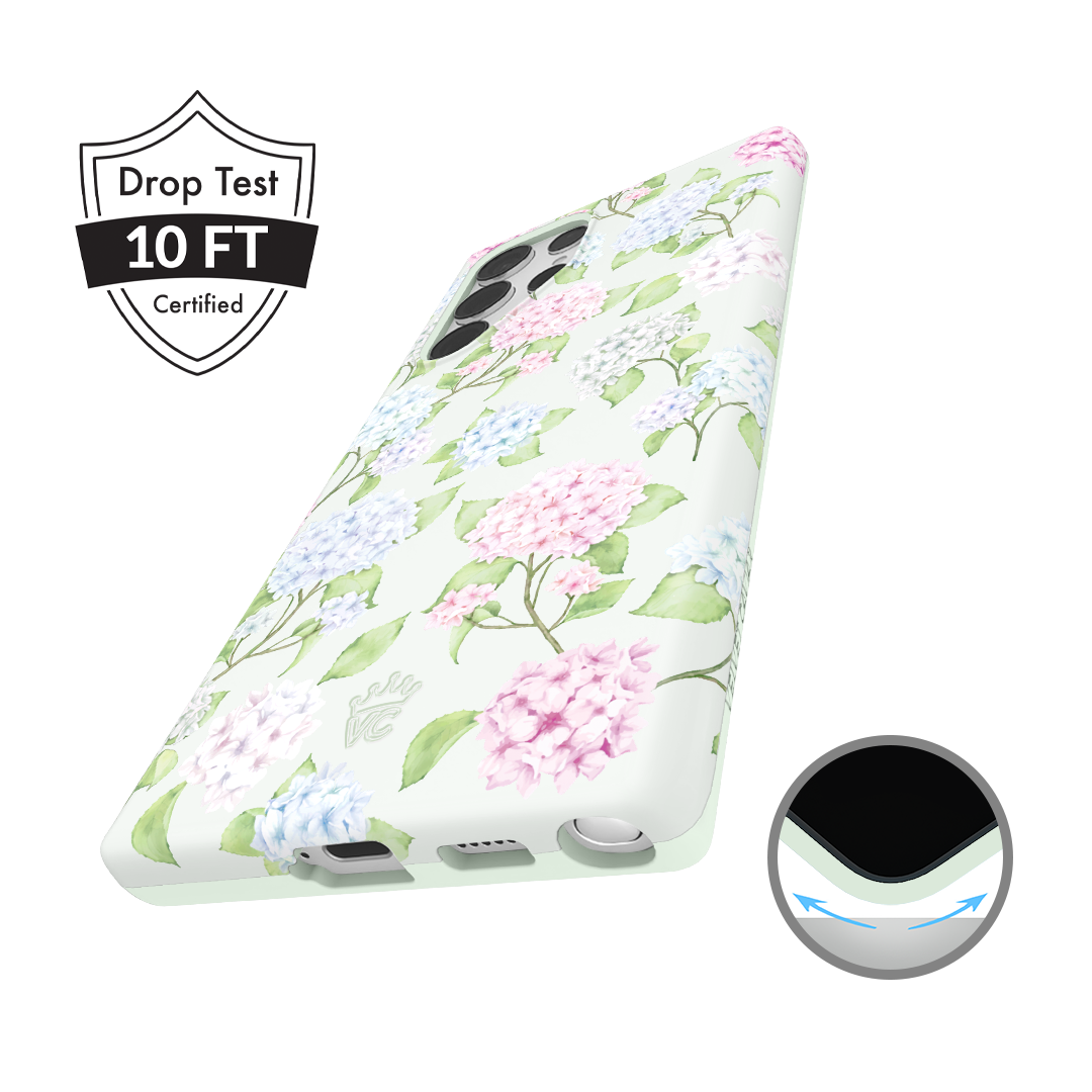 Premium Hydrangea Floral Design Samsung Phone Case - Stylish Protective Cover for Galaxy S21/S22/S23 - Perfect for Everyday Use, Travel & Gifts