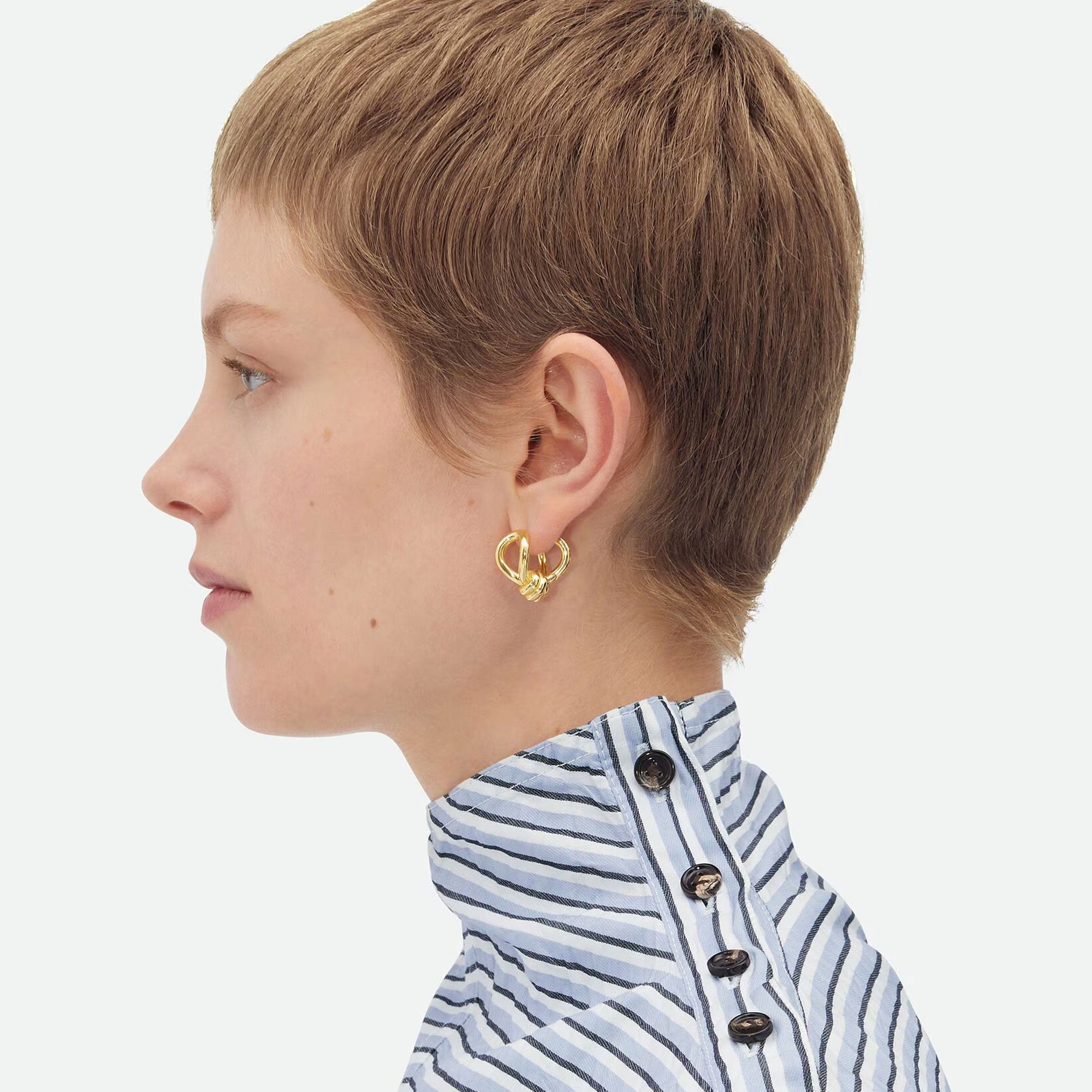 925 Sterling Silver Gold Plated Knot Hoop Earrings for Women - Elegant Dainty Jewelry for Everyday Wear, Parties & Gifts